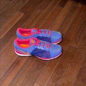 Nike Women's Vibrant Blue and Pink Athletic Shoes